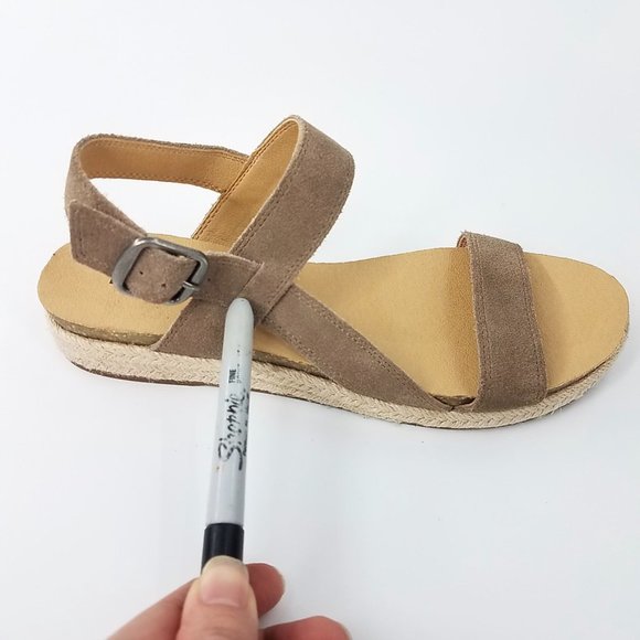 Lucky Brand Gadine Tan Suede Espadrille Sandals - Picture 10 of 13